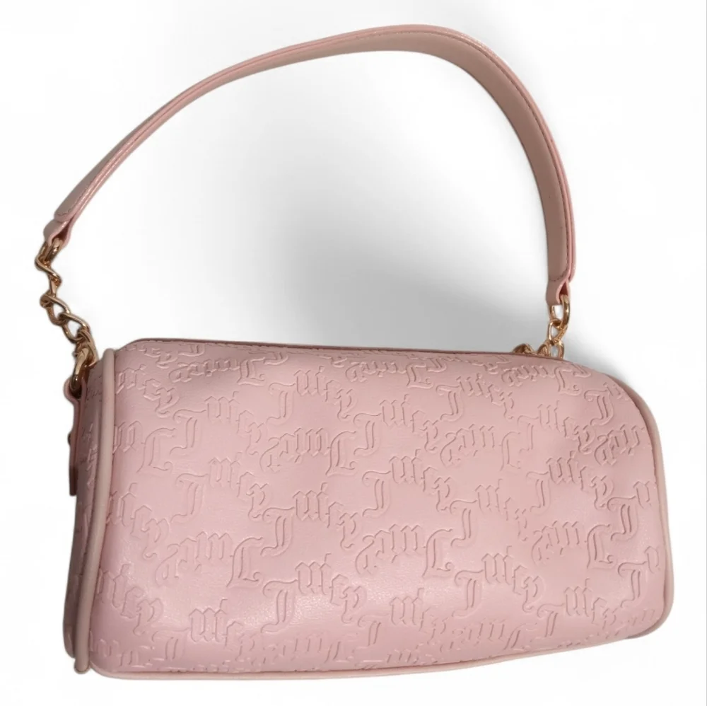 Juicy Couture Pink Barrel Bag Rhinestone Logo Y2K Shoulder Purse